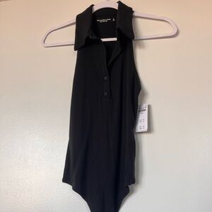 Abercrombie & Fitch black polo bodysuit